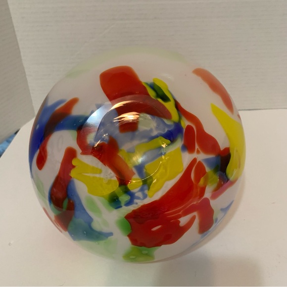 Colorful Art Glass Vase Hand Blown, Red, Blue, Green, Yellow, Home Decor - Picture 9 of 12